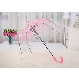 傘のロマンチックな透明な花の泡ドーム傘半自動風230330