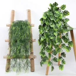 Decorative Flowers Artificial Plants Persian Rattan Fake Hanging Faux Greenary Vine Outdoor UV Resistant Plastic For Wal Wedding Party Decor