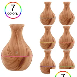 Other Home Garden Wood Grain Essential Humidifier Aroma Oil Diffuser Usb Plug Air Mini Led Lights Office Drop Delivery Dhhf3