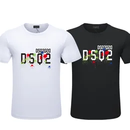 DSQ2 ICON однотонные футболки футболка повседневная модная трендовая футболка простая классическая буквенная печать пара унисекс толстовка уличная мода с круглым вырезом хлопок с коротким рукавом