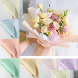 Prezent na podarunki papier kwiaciarnia 20pcs/działka 60x60cm Valentine Flower Buquet Waterproof Supplies upuść dostawa domu ogród świąteczna część dh6wg