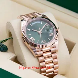 Wysokiej jakości męski zegarek 40mm 18k różowe złoto 3235 ruch automatyczne męskie zegarki na bransolecie trójkątny Pit wzór pierścień zewnętrzny 228235