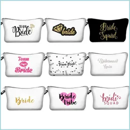 Other Festive Party Supplies Digital Printed Bridesmaid Makeup Bag Team Bride Tribe To Be Gift Proposal Bachelorette Cosme Dht3Y