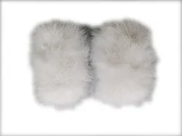 Real Ostrich Feather Fur Cuffs White A Pair of Sleeve For Coat Party Dinner