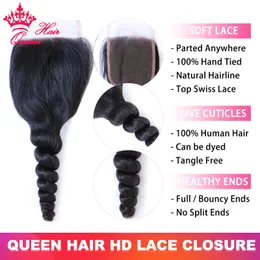 Real Invisible HD Lace Top Swiss Closure Loose Wave 4x4 5x5 6x6 Lace Closure Brazilian Virgin Human Raw Hair Extensions