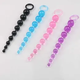 Nya anal leksaker rumpa plugg långa mjuka gummipärlor orgasm vagina klitor pull ring boll leksaker vuxna kvinnor stimulator sex tillbehör 1125