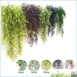 Decorative Flowers Wreaths Artificial Ivy Leaf Hanging Garland Plant Fake Green Simation Plants Vines Home Garden Arch Wal Dhov4