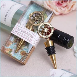 Narzędzia barowe Golden Compass Wine Stopper Favours and Gifts Bottle Otwieracz pamiątki na imprezę dostawę upuszcza dostawa ogród dom K dh8rv