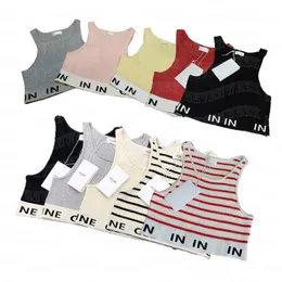 Stripe Letter Knits Tops Damen Westen T-Shirts Designer Ärmelloses Cropped Tank Top Sexy Damen Weste für Party