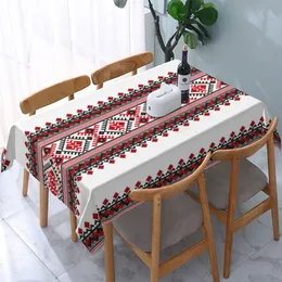 Table Cloth Rectangular Ukraine Vyshyvanka Embroidery Cover Fitted Bohemian Geometric Backed Edge cloth for Picnic 230330