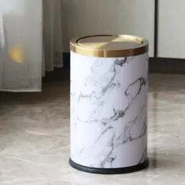 Waste Bins Luxury Gold Garbage Bin Bedroom Stainless Steel Home Office Bathroom Garbage Bin Kitchen Cabinet Storage Poubelle Storage BS50TC 230330