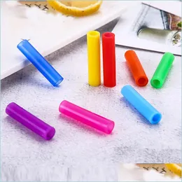 Drinking Straws Bar Accessories 100Pcs/Lo Teeth Shockproof St Sile Sleeve Stainless Steel Reusable 6Mm Protector Drop Delivery Home Dhf29