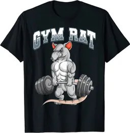 Men's T-Shirts Gym Mouse Fitness Bodybuilding Size S 5XL Crewneck Cotton T-shirt Men's Casual Short Sleeve T-shirt Top Direct Shipment 230330