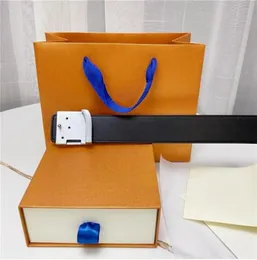 男性デザイナーベルトクラシックファッションカジュアルレタースムースバックルレディースメンズレザーベルト幅4.0 cm AAA付きオレンジボックス