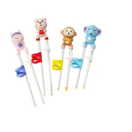 Chopsticks Baby Learning Training Cartoon Animal Djurformade återanvändbara söta barnredskap Non Slip Chopstick Drop Delivery Home Garden Kit DH0AC