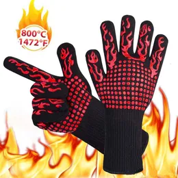 500 Celsius Теплостойкие перчатки отлично подходят для духовки барбекю для выпечки рукавов в изолированных силиконовых барбекю Gloves Kitchen Tostry224L