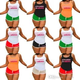 Nya kvinnors spårdräkter Designer 2023 Summer Yoga Set Outfits Letter Printed Tank Top and Shorts 2 Piece Set Sports 15 Färger