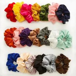 Party Favor Women Girls Solid Sweet Chiffon Scrunchies Elastic Ring Hair Ties Accessories Ponytail Holder Hairbands Rubber Band Scrunchies Q17