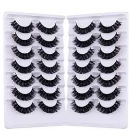 7 Pairs D Curl False Eyelashes Russian Curl Faux 3d Mink Lashes Thick Long Lash Extensions Soft Fluffy Reusable Cruelty Free Makeup