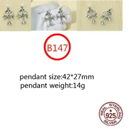 B147 S925 Sterling Silver Pendant Personalized Punk Style Retro Hip Hop Simple Diamond Inlaid Cross Flower Letter Shape birthday keepsakes