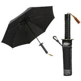 傘の革新的な雄の傘の風プルーフ自動傘折り日本のサムライナイフ太陽傘ナイフ傘230330
