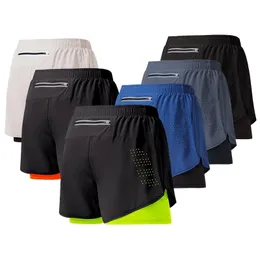 Mäns shorts Herrarna Running Shorts Snabbtorkning Fitness Black Double Layer Shorts Men's Sports Training Fitness Shorts 230330