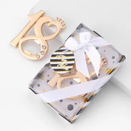 20st Gold N Silver 18th Bottle Opener Favors 18th Birthday Presents 18th Anniversary Keepsake Event Party Giveaways with Rhinestones and Crown Shape Bride Shower