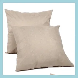 Almofada de Sublimação de Pillow Sublimação Plain Burlap ER 18x18 polegadas Natura