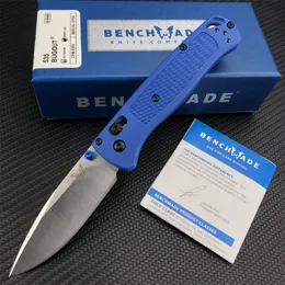 Benchmade 535 Bugout BlackWhite S30V Steel Blade Blue Nylon Wave Fiber Handle Axis Mini Folding Pocket Knife EDC Tool BM940 3300