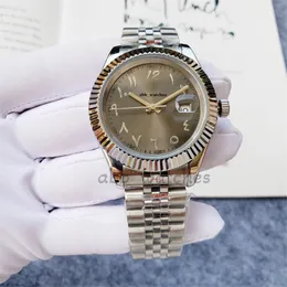 Abb_watches par titta på automatiska mekaniska klockor moderna casual armbandsur runda rostfritt stål fällbara spänne klockklassskalklänning bara älskare klockor