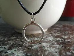 Pendant Necklaces Geometry Hollow Round Circle Necklace Open Outline Love Lucky Eternity Karma Leather Jewelry