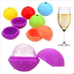 Andra köksmatsalar Sile Ice Ball Cube Mold Round Hockey Whisky Mod 3D Wine Cocktail Drop Delivery Home Garden Kitchen DHYW4
