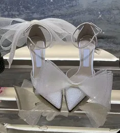 Summer Luxury Bridal Averly Sandals Shoes Women Satin With Black White Pumps Two Oversized Bows Aveline Party Wedding Lady Gladiator Sandalias