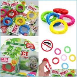 Pest Control Antimosquito Elastic Repellent Bracelet Summer 7 Colors Natural Vegetable Oils Phone Strap Hand Ring Wristband Drop Del Dhyjs