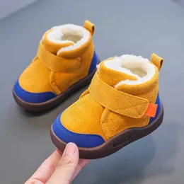 Athletic Outdoor Inverno Scarpe per bambini Ragazzi Ragazza Stivali da neve Calde scarpe da bambino in peluche antiscivolo Fondo morbido Scarpe da ginnastica per bambini Stivali da bambino spessi W0329