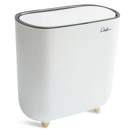 Waste Bins Narrow bathroom trash can accommodate 12L durable plastic trash can with independent living room waste paper basket Kitchen trash can 230330