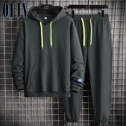 Tute da uomo OEIN Casual Sportswear Felpa con cappuccio da uomo Felpa con cappuccio da uomo Autunno Set da uomo Pantaloni con cappuccio 2 pezzi Abbigliamento sportivo da jogging 230330