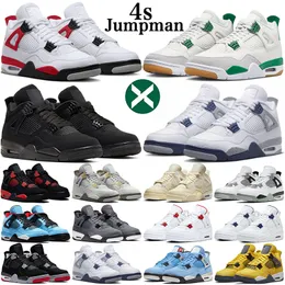 4 Scarpe casual Uomo Donna Jumpman 4s Pine Green Military Black Cat Midnight Navy Photon Dust Oreo Red Thunder Bred Mens Trainers Outdoor Womens Sneakers