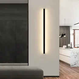 벽 램프 간단한 램프 현대 롱 스트립 LED 성격 침실 침대 옆 통로 거실 배경 창의적 50cm-6