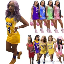 Projektant Casual Dress for Women Summer Basketball Jersey Sukienki Seksowne bez rękawów Digital Printed One Piece Sprts Sportswear