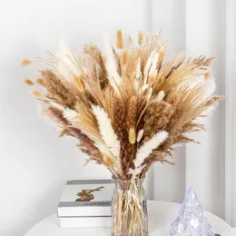 Flores decorativas 110 PCs seco pampas de decoração de grama pomposa para arranjos de flores casar dekoration phragmites