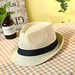 HBP Wide Brim Hats Men's Simple Linen Breattable Refresing Summer Travel Sunscreen Sun Ribbon Decoration Foldbar Straw Hat F58 P230327