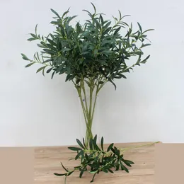 Dekorative Blumen 92CM 6 Fork Green Artificial Olive Branch Simulation Plant Home Wedding Decoration Fake Flower Christmas