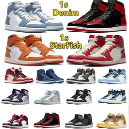 1 1s Men Basketball Shoes Women Casual Shoes Sneakers Black Red Unc Blue StarFish Lost Found Denim Shadow 2.0 Chicago Grey Fog Luxury womens Trainers Sports sneakers