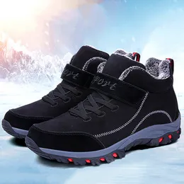 Dress Shoes Winter Men Boots Waterproof Snow Boots Men Winter Shoes Warm Plush Hiking Footwear Plus 48 Non-slip Unisex Ankle Winter Boots 230329