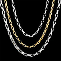 Hiphop Schmuck Edelstahl Rechteck Gliederkette für Mann Frau Gold Halskette Designer südamerikanische Silber Halsketten Herren Ketten Halsreifen Mode-Accessoires