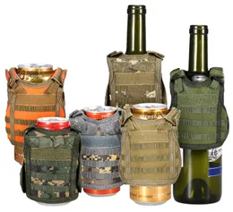 Gilet tattico militare Molle Mini bottiglia per bevande in miniatura Can Cooler Holder Manica Spallacci regolabili Copertura per birra C1904151322554