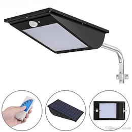 11000mAh Outdoor LED LED Solar Street Light 110 LED LUZES DE MOVIMENTO DE MOVIMENTO SUPER BRILHO NOITE DE SEGURANÇA Luz de inundação com controle remoto de 3 modos