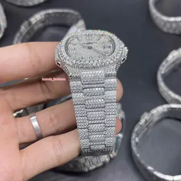 Алмазы Iced Watches Men's Popult Big Bezel Watch Sier Face Full Diamond Bess Автоматические механические наручные часы 393409