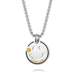 Pendant Necklaces Stainless Steel Funny Smile Necklace Hip Hop Happy Jewelry For Him